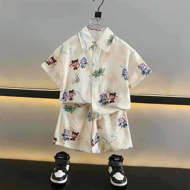 シャツ 男の子 夏 セットアップ 子供 カトゥーン 半袖 運動 2点セット