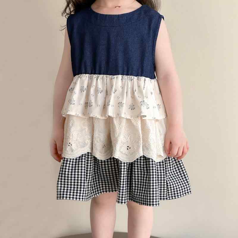 ワンピース 子供 女の子 夏 花柄 デニム かわいい