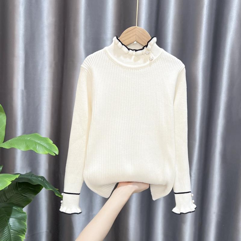 ニット 女の子 セーター 春秋 子供服 秋冬 一体型 あったか ハイネック