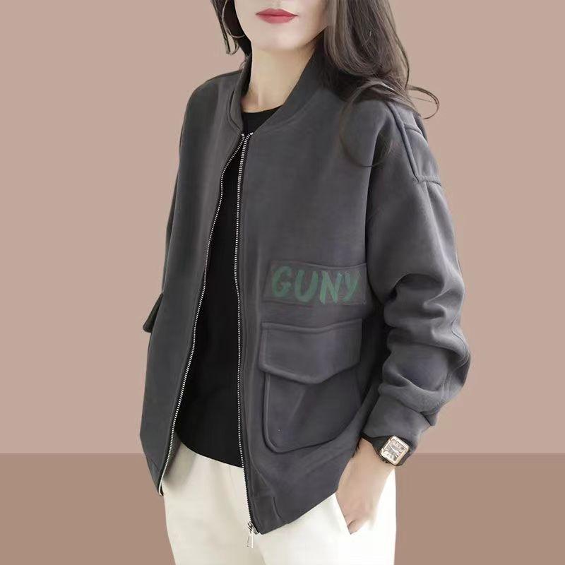 大きいサイズ カーディガン レディース 春秋 ブルゾン ジャンパー スウェット 婦人服 長袖 ゆったり