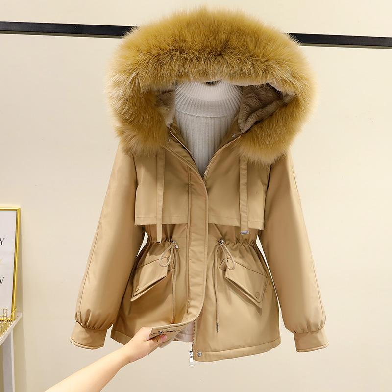 コート レディース 冬 裏起毛 厚手 綿服 ウエストシェイプ 着痩せ 丈 中綿 ジャケット アウター