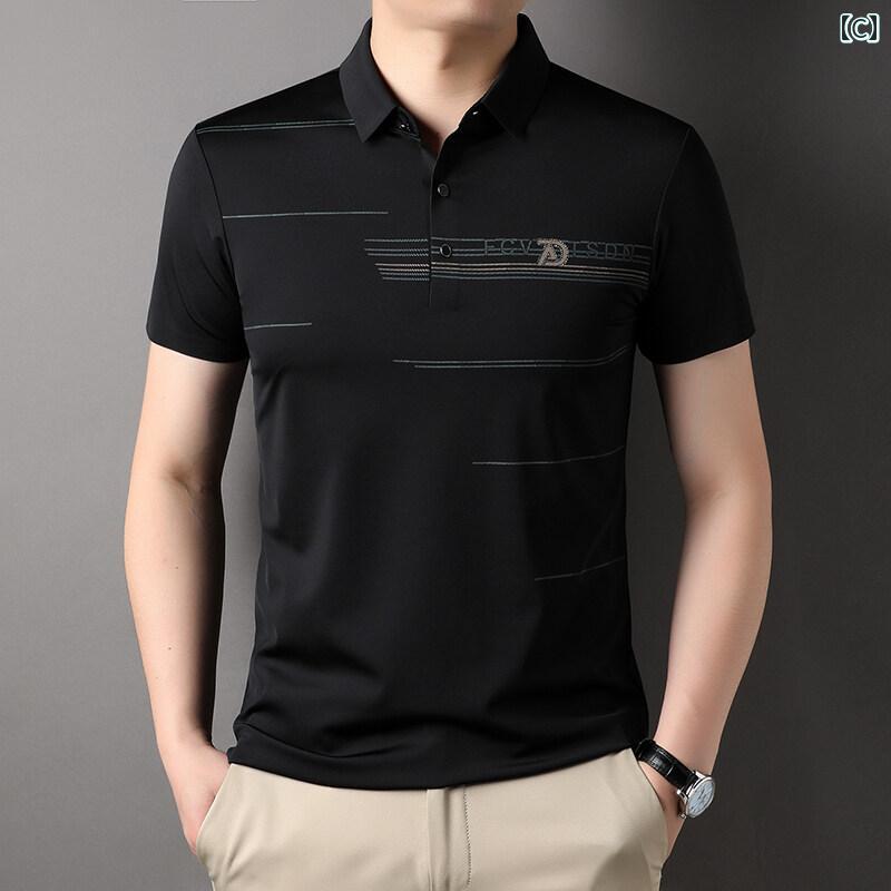 Tシャツ メンズ 半袖 ポロシャツ 襟 カットソー トップス 夏 涼しい ゆったり