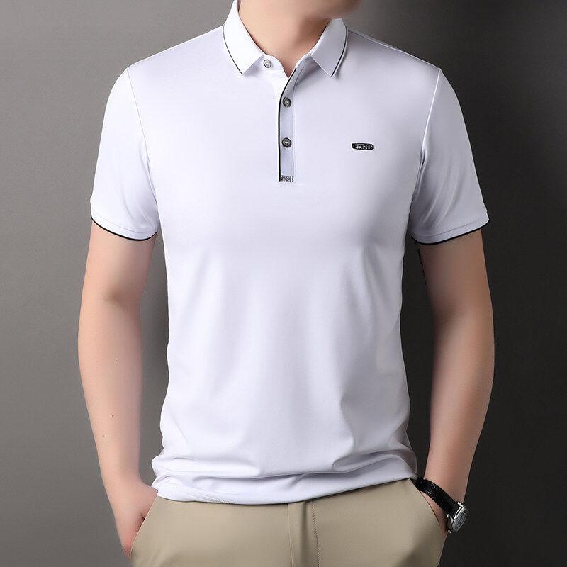 大きいサイズ Tシャツ メンズ 半袖 ポロシャツ 光沢 綿 襟 夏 トップス カットソー 紳士