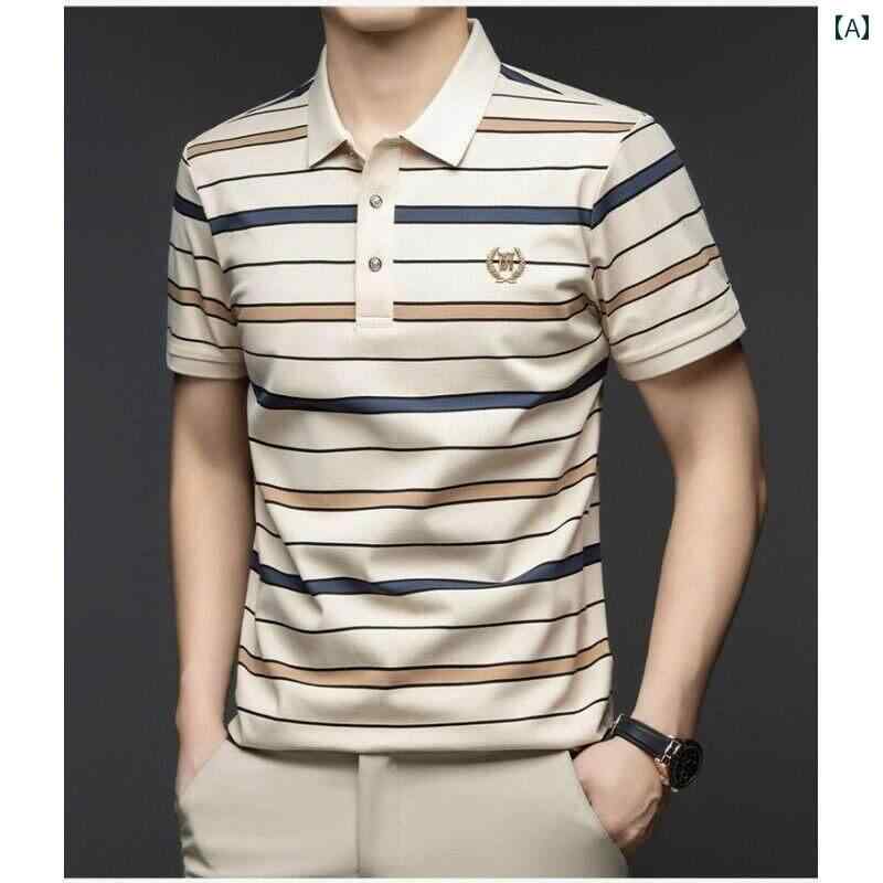 Tシャツ メンズ 半袖 夏 コットン ポロシャツ ビジネス カジュアル トップス