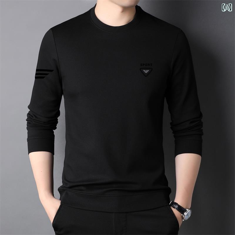 大きいサイズ Tシャツ メンズ 長袖 薄手 涼しい 春秋 パパ 衛衣 トレーナー インナー トップス