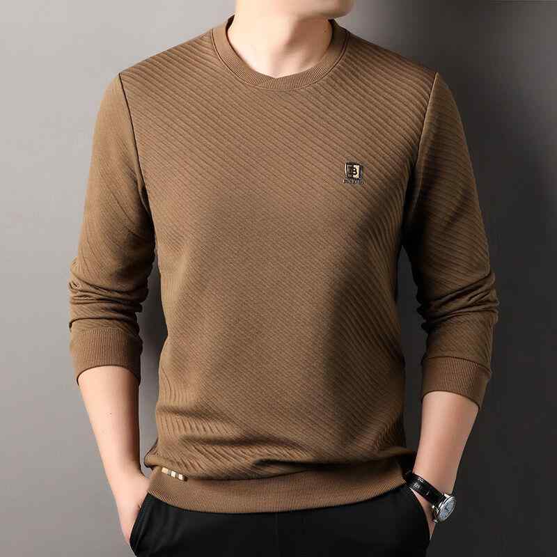 Tシャツ メンズ トップス カットソー スウェット 長袖 クルーネック 丸首 プルオーバー ゆったり ルーズシルエット ビッグシルエット 通気性 快適 カジュアル 普段着 部屋着 春秋 ブラック ホワイト ベージュ ブラウン