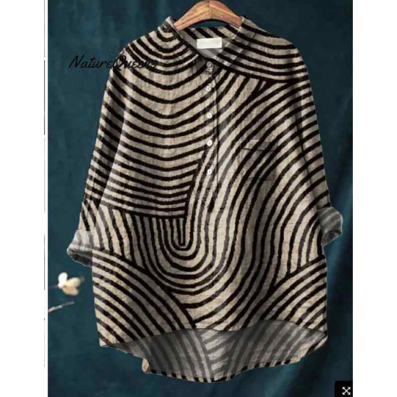 レディース シャツ 女性用 カジュアル 小花柄 総柄 3Dプリント ハワイアン 長袖 ポロ襟 プルオーバー ゆったり ルーズフィット スパンデックス 伸縮性 春夏 リラックススタイル 普段使い