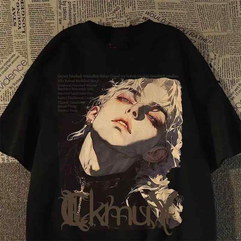 Tシャツ メンズ アメリカン レトロ ヴィンテージ風 個性的 グラフィック プリント 半袖 ゆったり オーバーサイズ クルーネック カジュアル ストリート 薄手 春夏