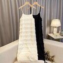 ワンピース レディース 大きいサイズ 春夏 リゾート バカンス Vネック ノースリーブ ティアード ロング 体型カバー 細見え ゆったり Aライン 無地 ハイウエスト ブラック アプリコット