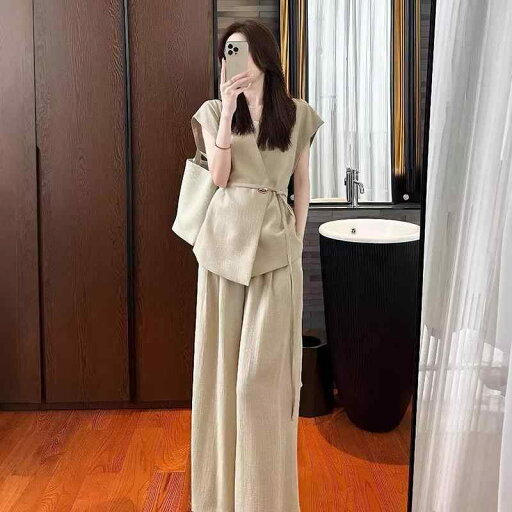 セットアップ レディース ベスト ジレ ワイドパンツ パンツスタイル 上品 高級感 カジュアル きれいめ 普段使い デイリーユース ポリエステル セットアップ レディース ベスト ジレ ワイドパンツ パンツスタイル 上品 高級感 カジュアル きれいめ 普段使い デイリーユース ポリエステル