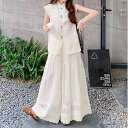 セットアップ レディース 女性用 中国風 中華風 レース ノースリーブ ワイドパンツ ツーピース 切り替えデザイン ポリエステル レトロ 上品 エレガント 普段...