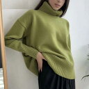ニット レディース ソフト ハイネック 無地 プルオーバー 毛玉になりにくい アルパカ混 フリース素材 秋冬 デイリーユース 保温性 長袖|詳細画像
