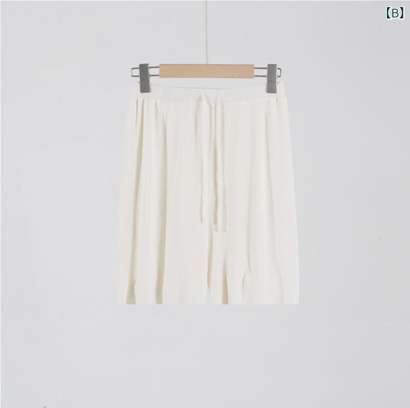 ニットセットアップ 春夏 カジュアル リラックスウェア 高級感 繊細な透かし編み 無地 再生繊維 カシミヤ混 キャミソール ラウンドネック 接触冷感 しわになりにくい 通勤 普段着