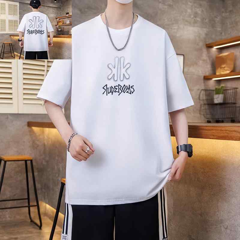 Other - Tシャツ 男の子 ジュニア 中学生 半袖 綿混 ゆったり ルーズフィット 春夏 プリント 幾何学柄 グラフィック 通気性 吸湿速乾 クルーネック カジュアル