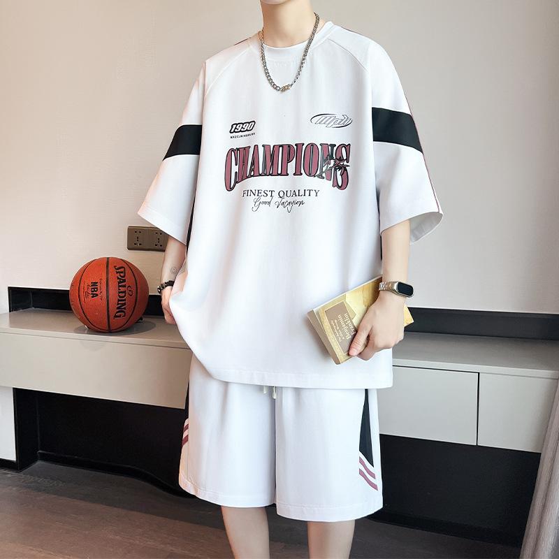 セットアップ メンズ 半袖 Tシャツ ショートパンツ 上下セット 接触冷感 薄手 ゆったり ルーズフィット..