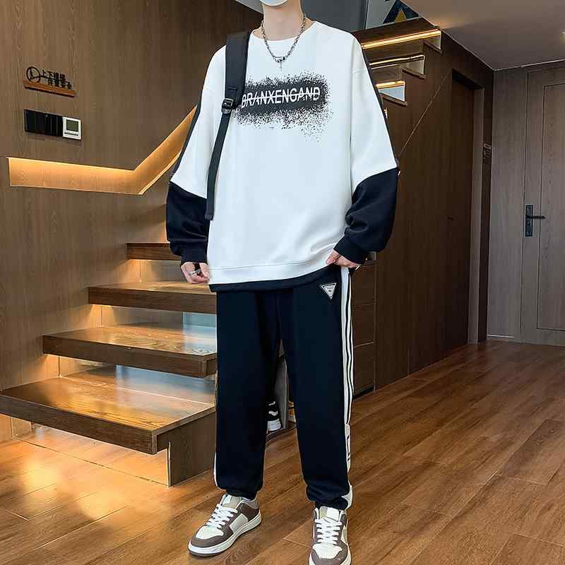 セットアップ 男の子 ジュニア 中学生 高校生 スウェット 上下セット 綿混 韓国風 春秋 普段使い 通学 デイリー カジュアル