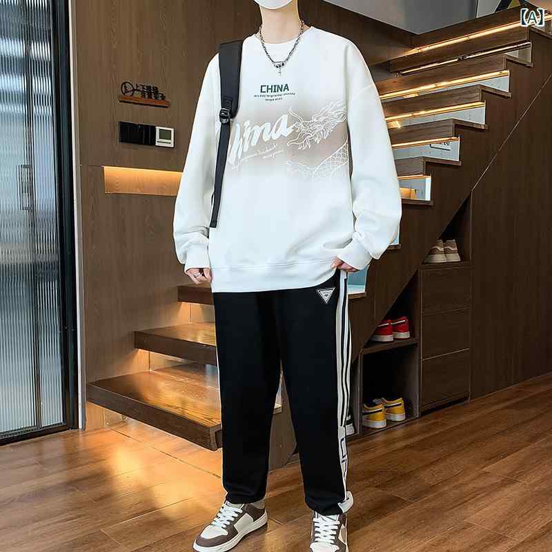 カジュアルセット 男の子 ジュニア ティーンズ 中学生 長袖 スウェット トレーナー 上下セット クルー..