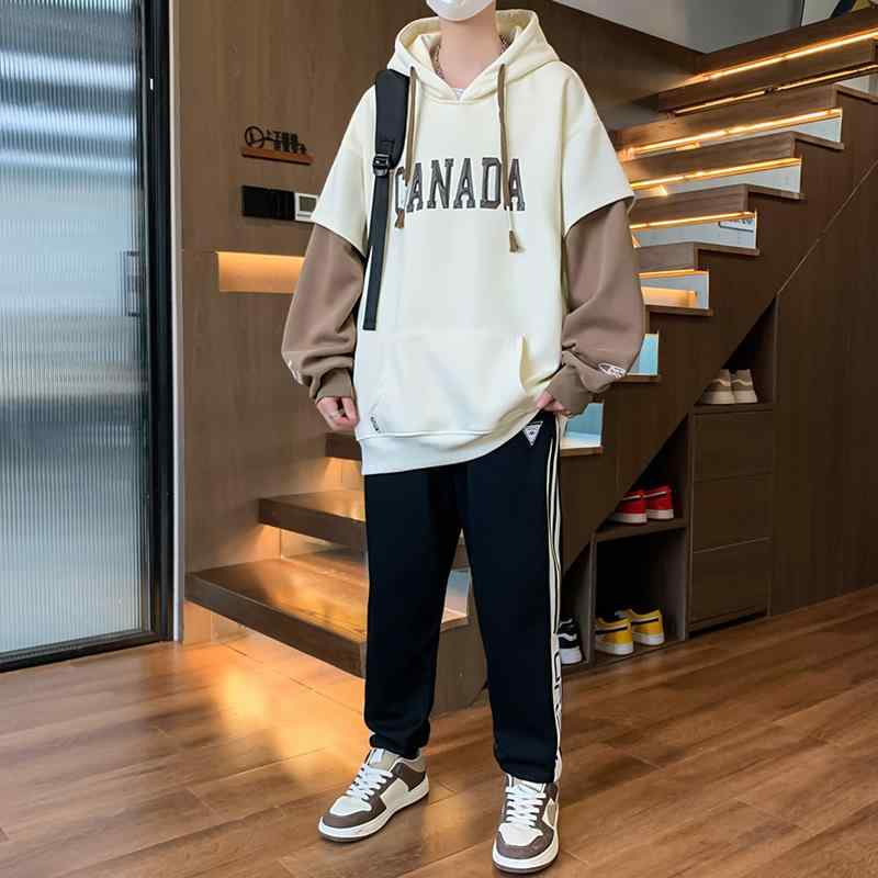 ジャージ ジュニア 男の子 パーカー 上下セット ロングパンツ フード付き 春秋 中高生 学生 普段使い ..