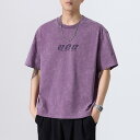 Tシャツ メンズ ヘビーウェイト ウォッシュ加工 半袖 クルーネック ドロップショルダー ビッグシルエット ゆったり 綿 トップス アメカジ ストリート カジュアル 夏 パープル 高級感 吸湿速乾