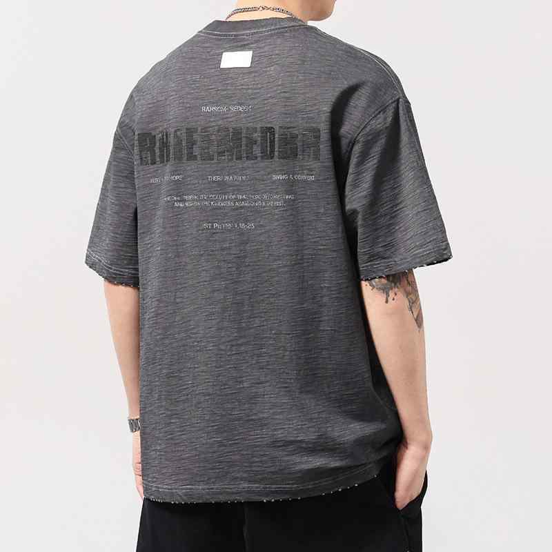 Tシャツ メンズ 男性用 アメリカンレトロ アメカジ 半袖 プリント ロゴT 春夏 ゆったり ビッグシルエッ..