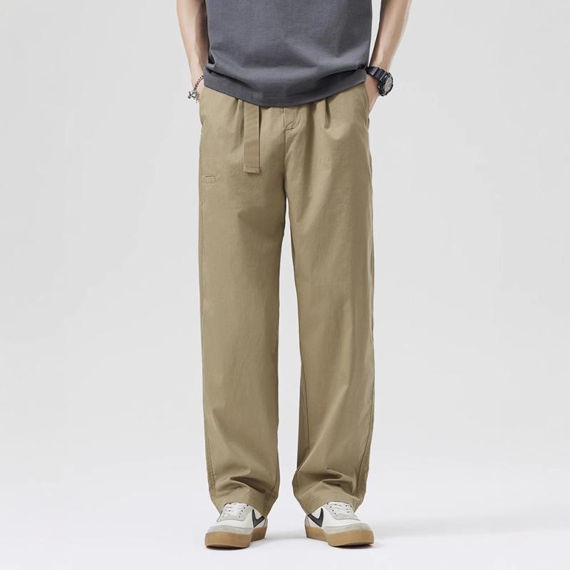 Cargo Pants - カーゴパンツ メンズ アメリカンヴィンテージ風 ワークパンツ ルーズフィット ストレートシルエット ストレッチ 伸縮性 綿混 耐摩耗 丈夫 カジュアル 普段使い 春秋 ロングパンツ