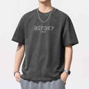 Tシャツ メンズ 半袖 クルーネック 綿 文字プリント ゆったり 大きいサイズ カジュアル ストリート系 吸湿速乾 春夏