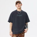 Tシャツ メンズ 夏物 コットン 半袖 ヘビーウェイト クルーネック ドロップショルダー 吸汗速乾 ウォッシュ加工 レトロ ストリート系 ルーズフィット オーバーサイズ カジュアル