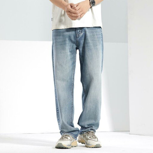 デニムパンツ ジーンズ メンズ 春夏 再生繊維 綿 ストリート アメカジ ワイド ゆったり ストレート 淡 ライトブルー ウォッシュ加工 ノンストレッチ カジュアル マルチポケット ミッドライズ デニムパンツ ジーンズ メンズ 春夏 再生繊維 綿 ストリート アメカジ ワイド ゆったり ストレート 淡 ライトブルー ウォッシュ加工 ノンストレッチ カジュアル マルチポケット ミッドライズ