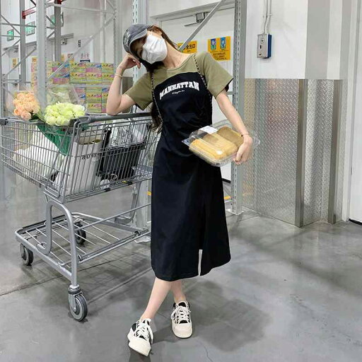 ワンピース レディース サマー 配色切り替え アルファベット Aライン スリット ウエストシェイプ 体型カバー 若見え フレンチスタイル 個性的デザイン ミモレ丈 ラウンドネック 半袖 ハイウエスト ポリエステル カジュアル スイート フェミニン カーキ ワンピース レディース サマー 配色切り替え アルファベット Aライン スリット ウエストシェイプ 体型カバー 若見え フレンチスタイル 個性的デザイン ミモレ丈 ラウンドネック 半袖 ハイウエスト ポリエステル カジュアル スイート フェミニン カーキ