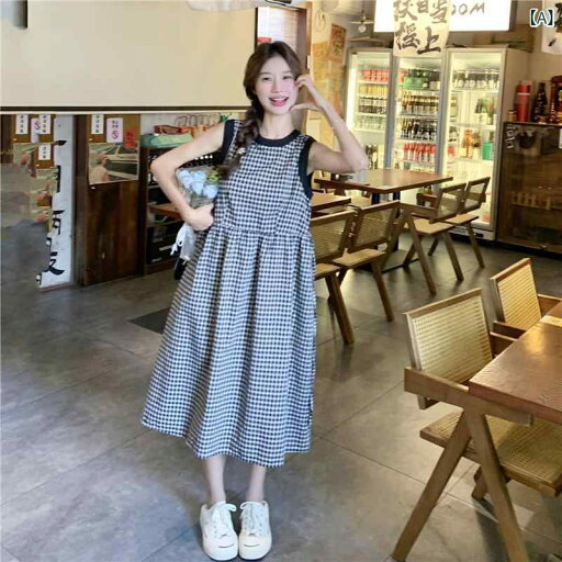 ワンピース レディース カジュアル ゆったり チェック柄 ノースリーブ 夏物 ポリエステル Aライン ラウンドネック ミディ丈 上品 個性的 人とかぶらない 着回し きれいめ 普段使い リラックススタイル ワンピース レディース カジュアル ゆったり チェック柄 ノースリーブ 夏物 ポリエステル Aライン ラウンドネック ミディ丈 上品 個性的 人とかぶらない 着回し きれいめ 普段使い リラックススタイル
