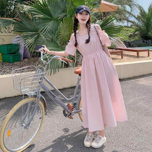 ワンピース 夏 リゾート オフショルダー ロング丈 スクエアネック ハイウエスト フリル スタイルアップ フレンチシック スウィート フェミニン ピンク ポリエステル ワンピース 夏 リゾート オフショルダー ロング丈 スクエアネック ハイウエスト フリル スタイルアップ フレンチシック スウィート フェミニン ピンク ポリエステル