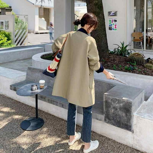 コート レディース カーキ ポロカラー 長袖 ゆったり ルーズ トレンチコート ワークテイスト デザイン きれいめ カジュアル ポリエステル アウター 羽織り コート レディース カーキ ポロカラー 長袖 ゆったり ルーズ トレンチコート ワークテイスト デザイン きれいめ カジュアル ポリエステル アウター 羽織り