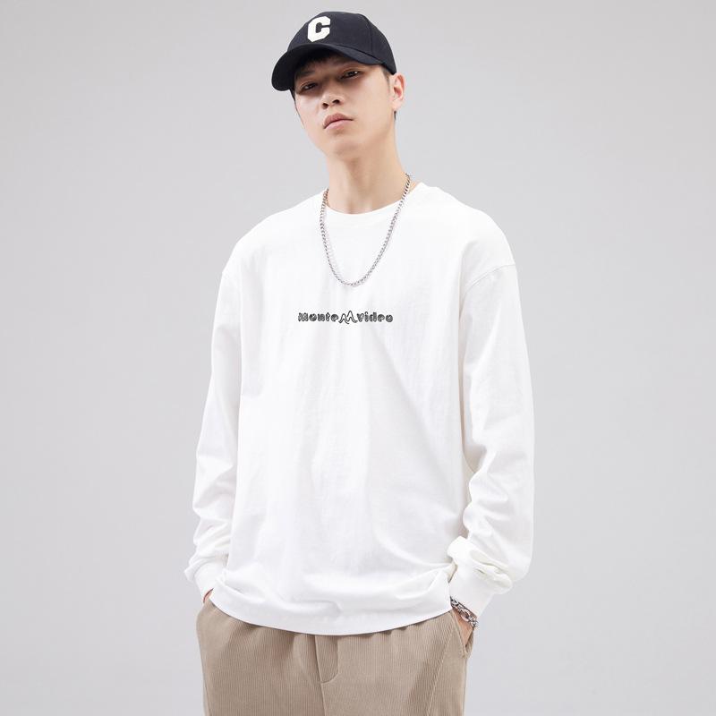 Tシャツ メンズ 純綿 長袖 ヘビーウェイト ゆったり ビッグシルエット ドロップショルダー アメカジ ク..