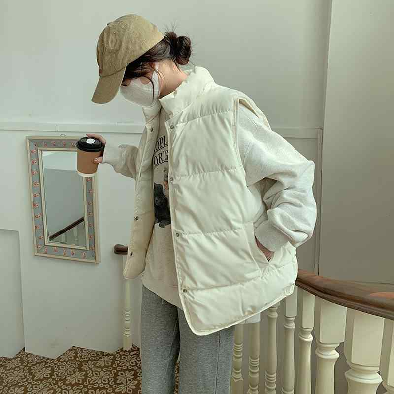 ベスト レディース 秋冬 中綿 フード付き ゆったり ミドル丈 ジップアップ アウター ポケット付き ポリエステル 防寒 カジュアル 通勤 通学 着回し