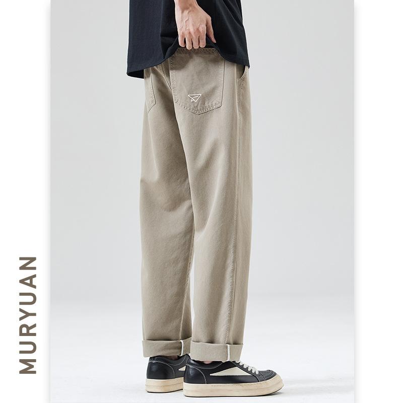 カジュアルパンツ メンズ 男性用 イージーパンツ リヨセル 綿混 酵素洗い レトロ感 アンクル丈 ストレ..