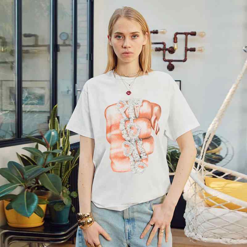 Tシャツ メンズ レディース オーバーサイズ ストリート系 フィンガープリント 配 ゆったり クルーネッ..