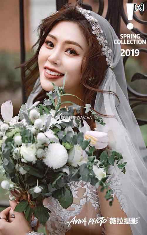 ヘッドドレス ショートベール ウェディング 花嫁 ボンネ風 レース フラワー ラインストーン ソフトチュ..