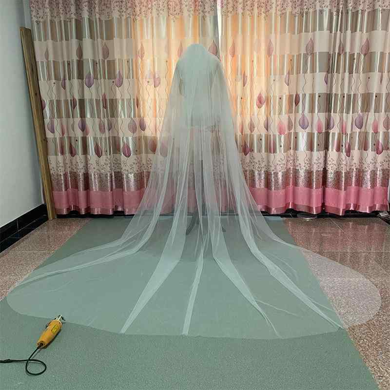 ウェディングベール レディース 韓国 チュール ブライダル 花嫁 シンプル ふんわり ワイド ロング トレ..