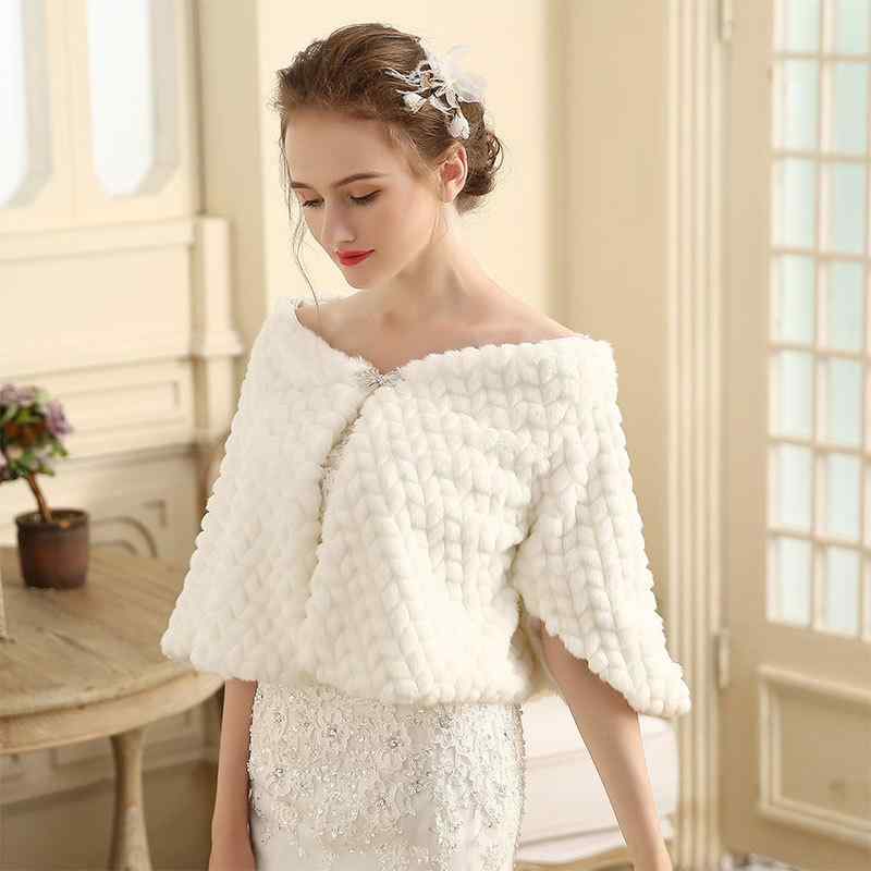 ボレロ レディース ウェディング 結婚式 披露宴 フォーマル ドレス 秋冬 フェイクファー 保温 防寒 ケ..