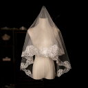 ウェディングベール レディース 花嫁 ブライダル ロング丈 単層 レース チュール ウェディング 結婚式 披露宴 挙式 前撮り アクセサリー 純白