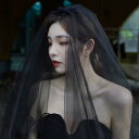 ベール レディース ブラック ショート丈 ミニ丈 リボン コーム付き ダブルレイヤー ハードチュール ハロウィン 仮装 コスプレ 結婚式 ウェディング ブライダル フォト 前撮り レトロ アンティーク