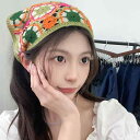 ヘアアクセサリー レディース フレンチスタイル 田園風 レトロ かぎ編み レース 三角巾 ヘアバンド ヘッドラップ ターバン 花柄 布製 かわいい カラフル 春夏