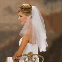 ベール ブライダル 花嫁 純白 ウェディング ショート丈 ダブルレイヤー シンプル メタルコーム付き 結婚式 前撮り フォトウェディング 二次会 披露宴