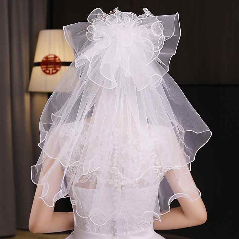 ウェディングベール レディース 花嫁 ブライダル 結婚式 披露宴 前撮り 後撮り ヘッドドレス ミドル丈 ..