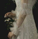 ウェディンググローブ レディース ナチュラルテイスト ロング丈 ホワイト 花嫁 結婚式 前撮り 挙式 披露宴 フォトウェディング ブライダルアクセサリー レトロ クラシック エレガント フリーサイズ