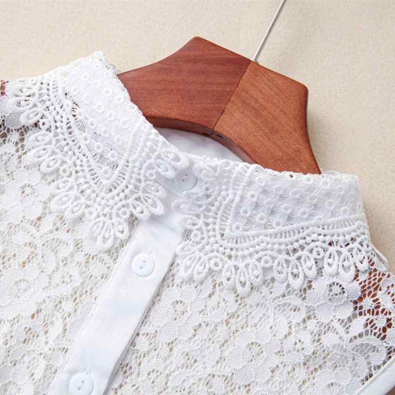 付け襟 レディース 女性用 レース ナイロン 白 黒 韓国 セーター シャツ襟風 装飾襟 春秋 上品 フェミニン 普段使い デイリー 万能