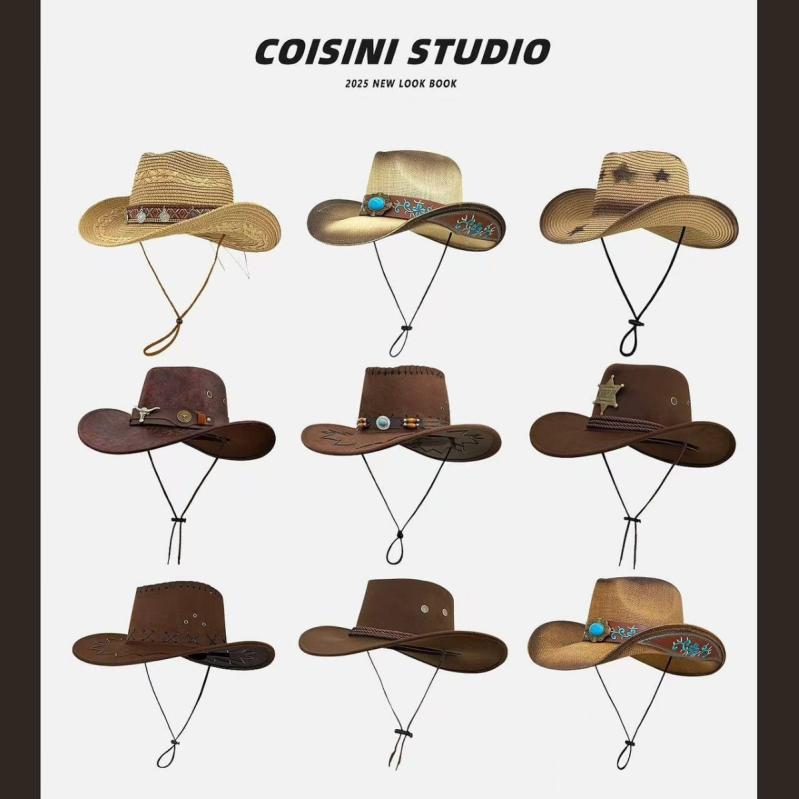 テンガロンハット 女性用 男性用 春夏 レトロアメリカン UVカット 紫外線対策 日よけ つば広 通気性 コ..