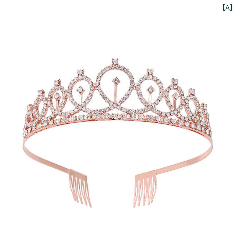 ヘアアクセサリー レディース ブライダル ウェディング 結婚式 フォーマル バロック 合金 ティアラ クラウン 王冠 ラインストーン クリスタル カチューシャ マルチカラー クリア ゴールド シルバー