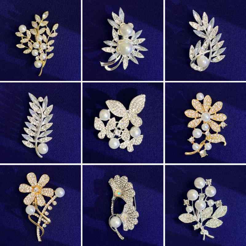 ブローチ レディース 女性用 花 フラワー 蝶 バタフライ ラインストーン 亜鉛合金 通勤 ビジネス フォ..