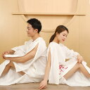 リラックスウェア 男女兼用 白 プリント柄 綿 前開き 全開ボタン シンプル 快適 着心地良い 施術着 マッサージ よもぎ蒸し サウナ 部屋着 パジャマ 温泉 旅行(4)